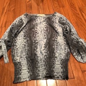 Blue Cheetah Print Blouse