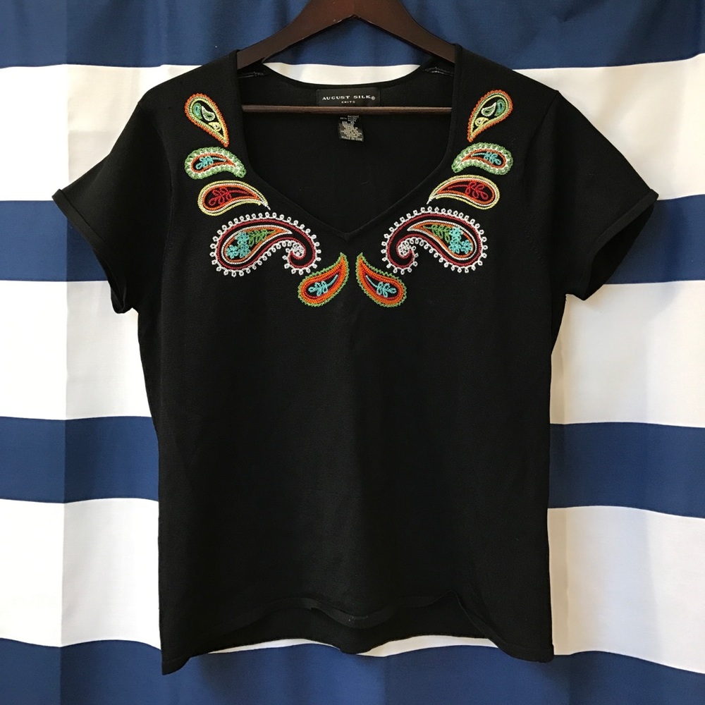 ⭐️ Women's August Silk V Neck Top Size XL ⭐️