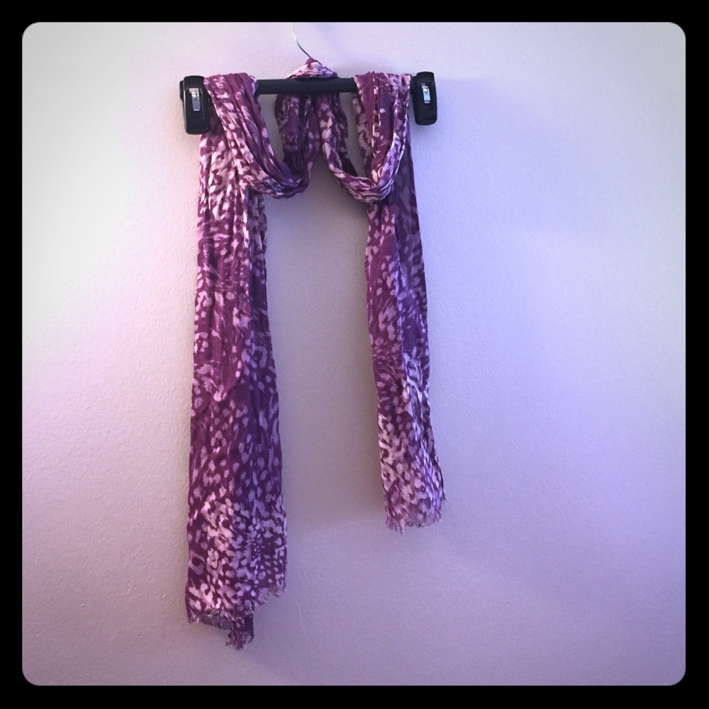 crinkle scarf - purple cheetah