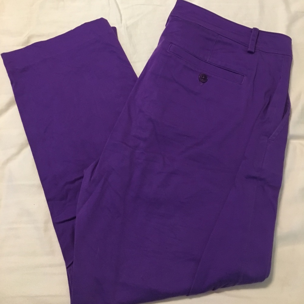 Purple ankle dress pants