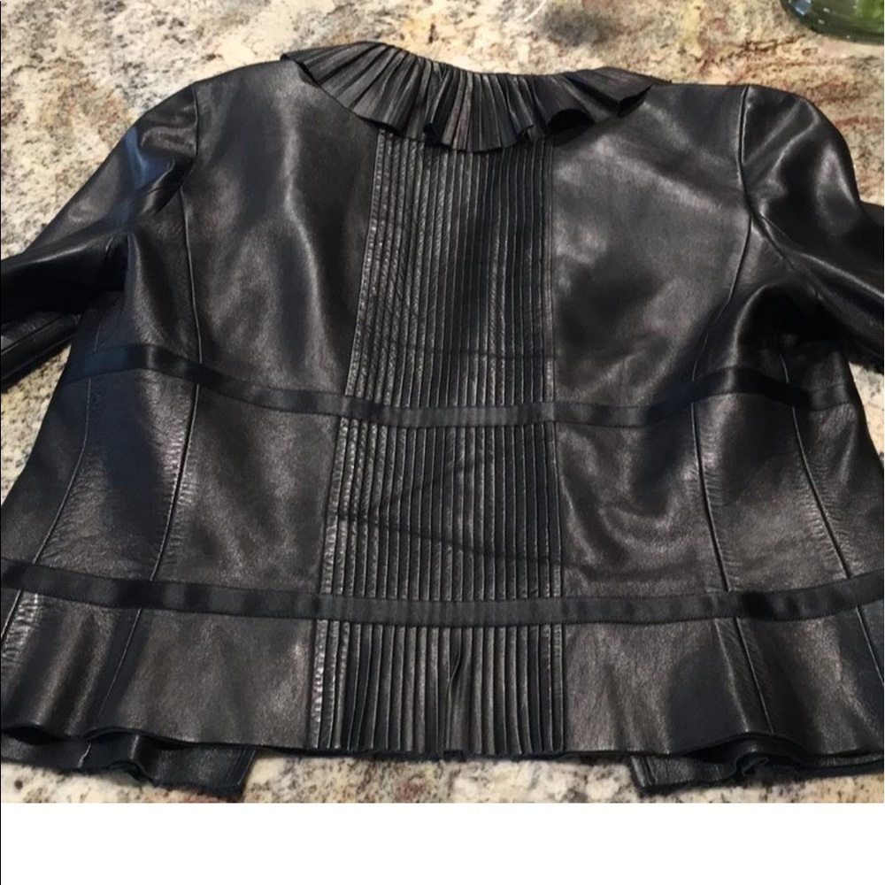 Chanel Ruffle Ribbon Leather Jacket - Picture 8 of 8