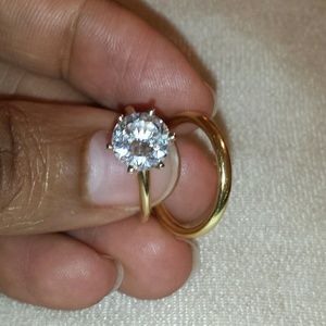 Gold & Rhinestone Wedding Set