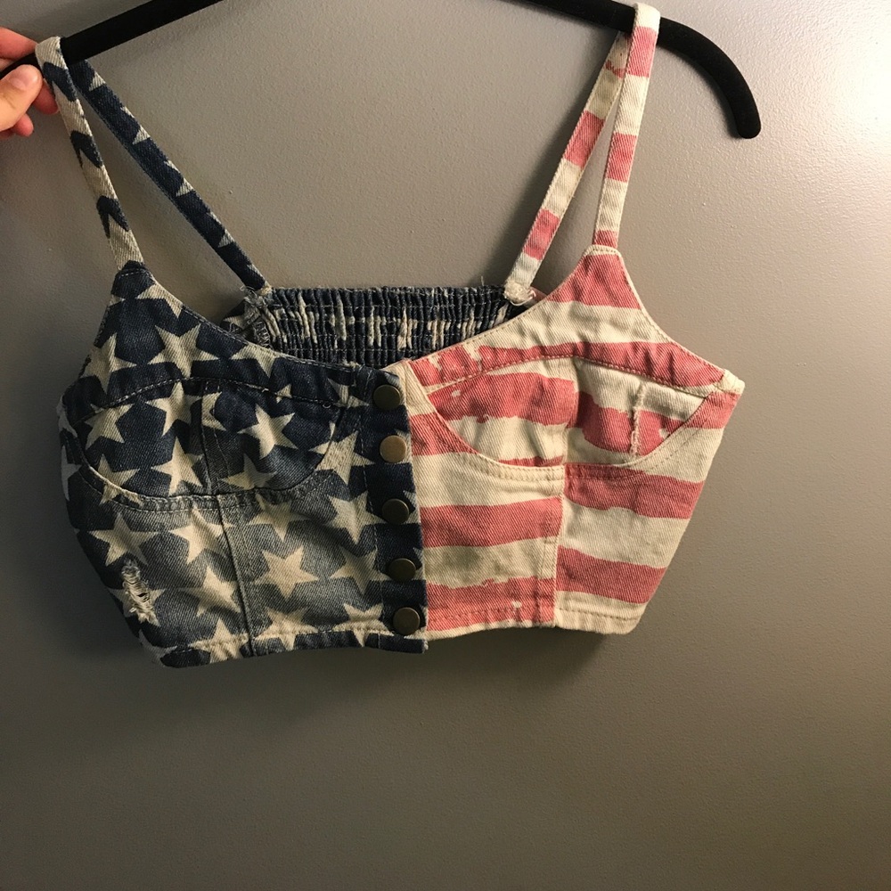 American flag crop top