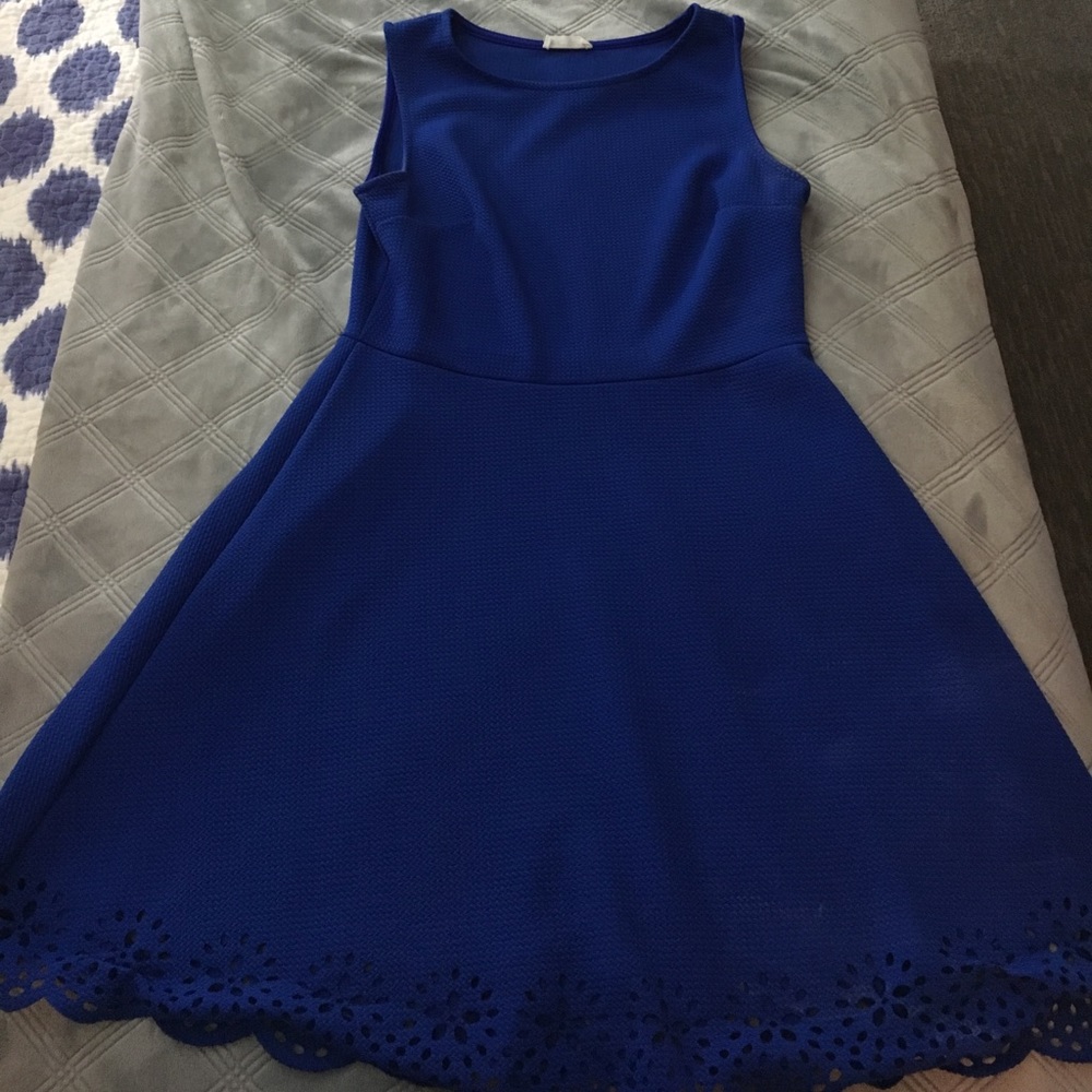 Royal blue dress! Gorgeous detail at bottom.