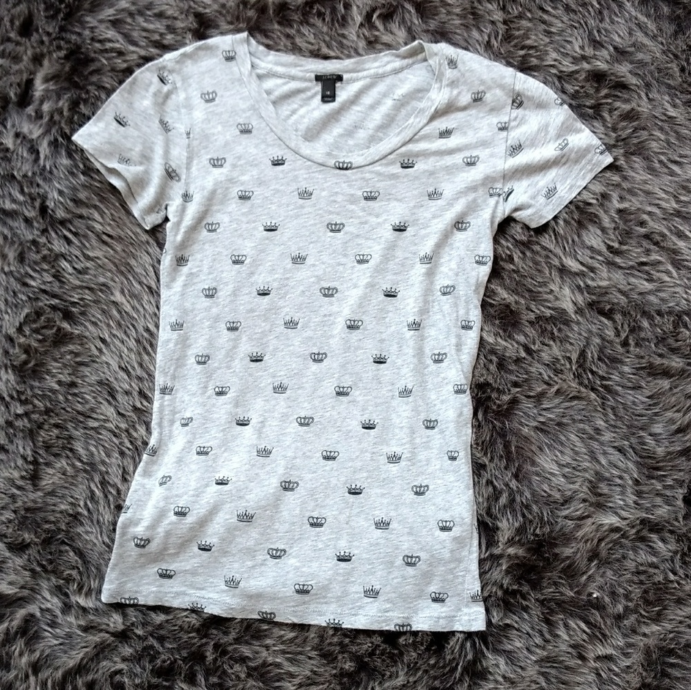 T-SHIRT,  Crown, Grey, Jcrew, xs..