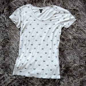 T-SHIRT,  Crown, Grey, Jcrew, xs..