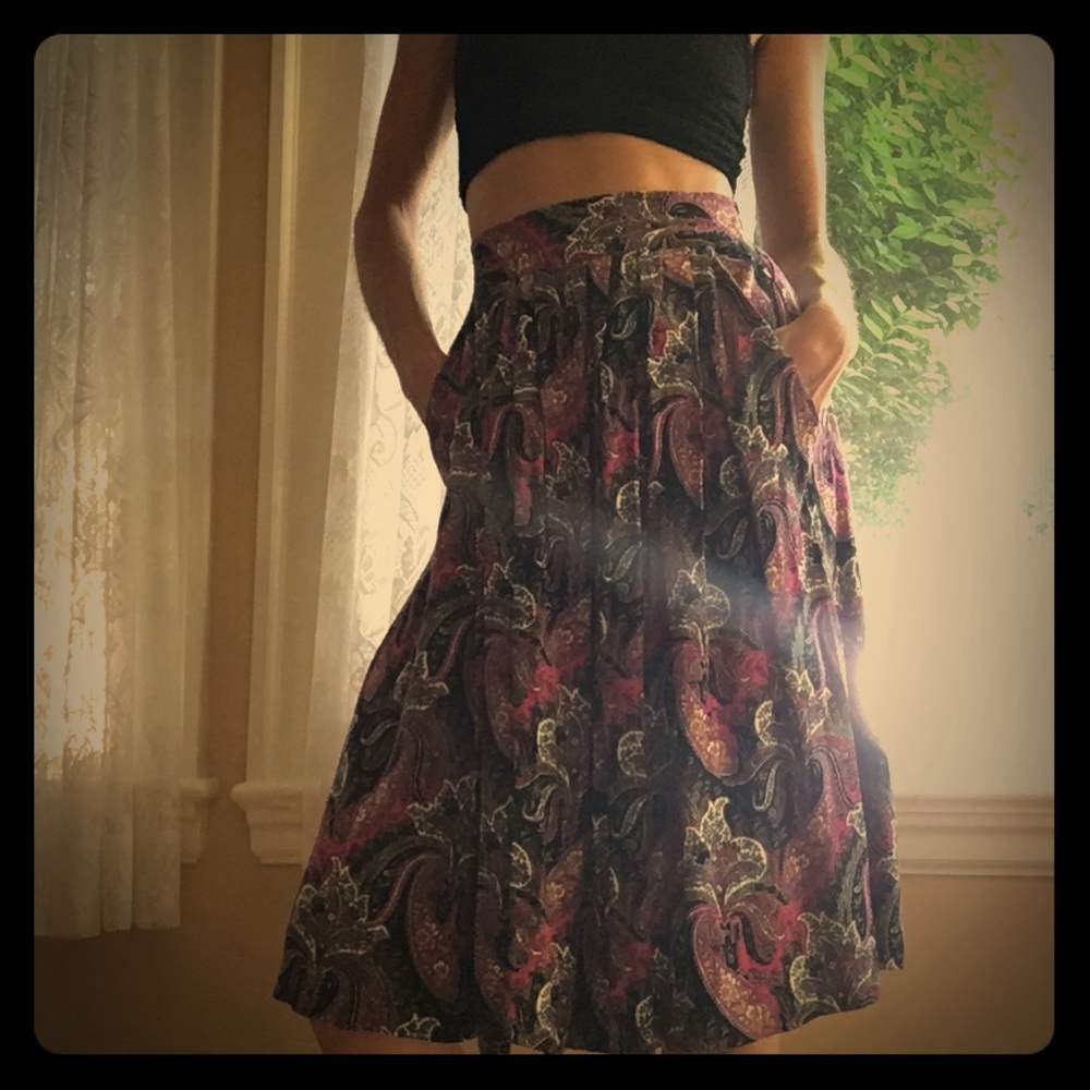 Vintage Purple Paisley Skirt