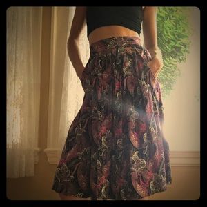 Vintage Purple Paisley Skirt