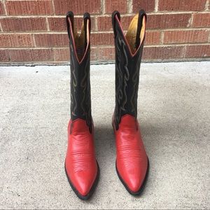 Women's Nacona Red And Black Cowboy Boots Size 6B