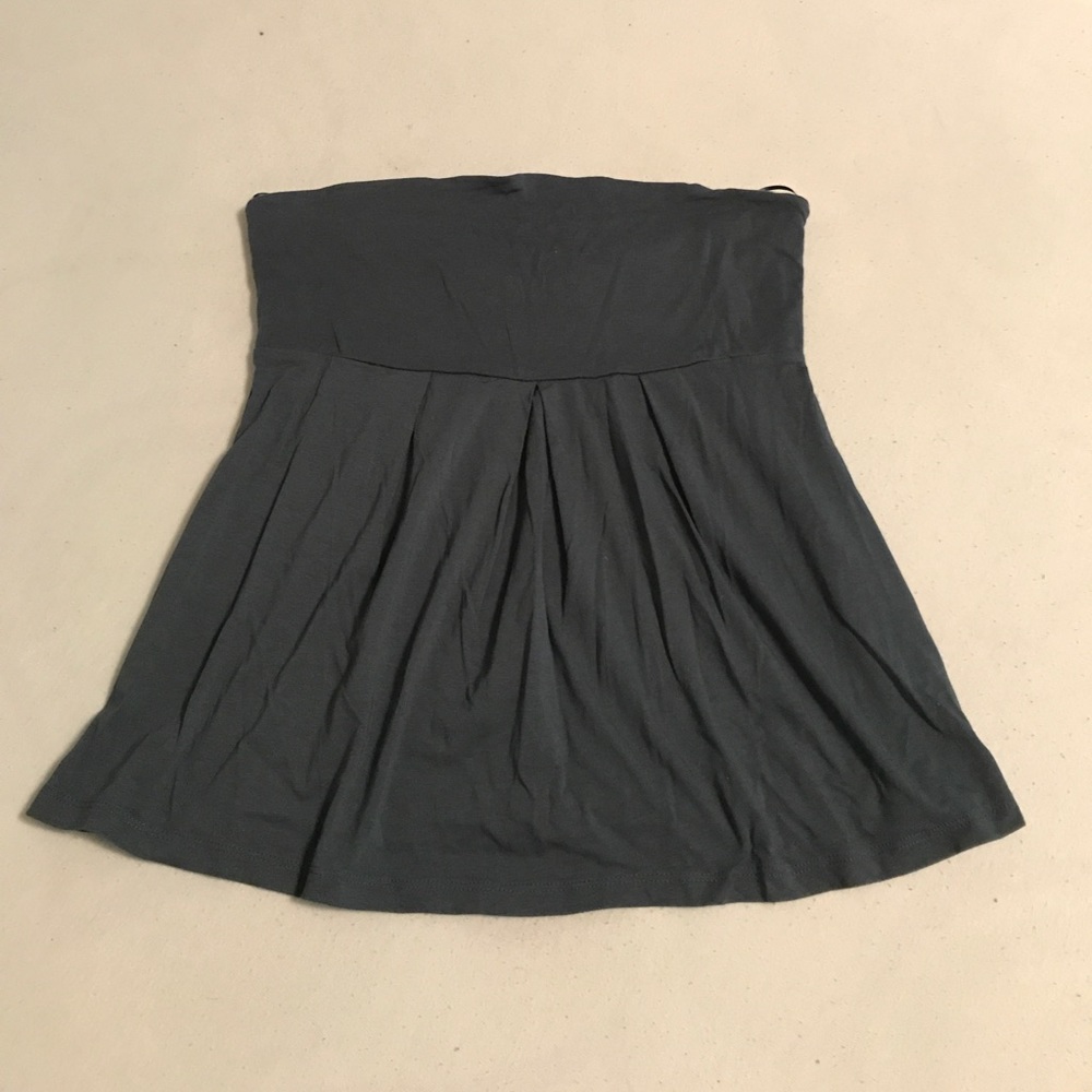 Women's dark green THE LIMITED strapless top