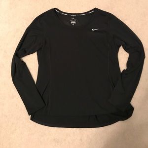 Black Nike running long sleeve shirt.