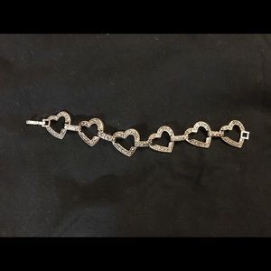 Silver marcasite heart bracelet