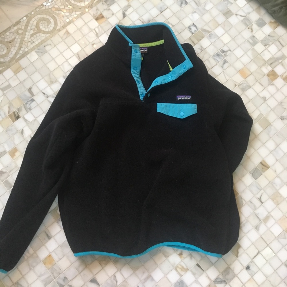 Black and aqua Patagonia jacket