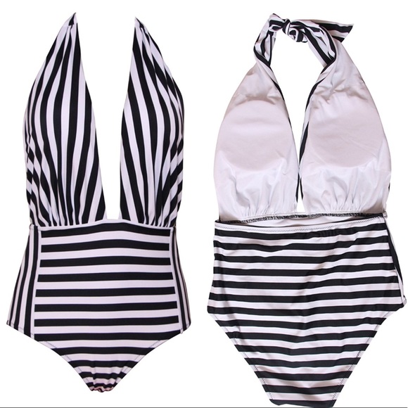 LAST ONE🚨XXL Striped Retro one piece - Picture 2 of 4