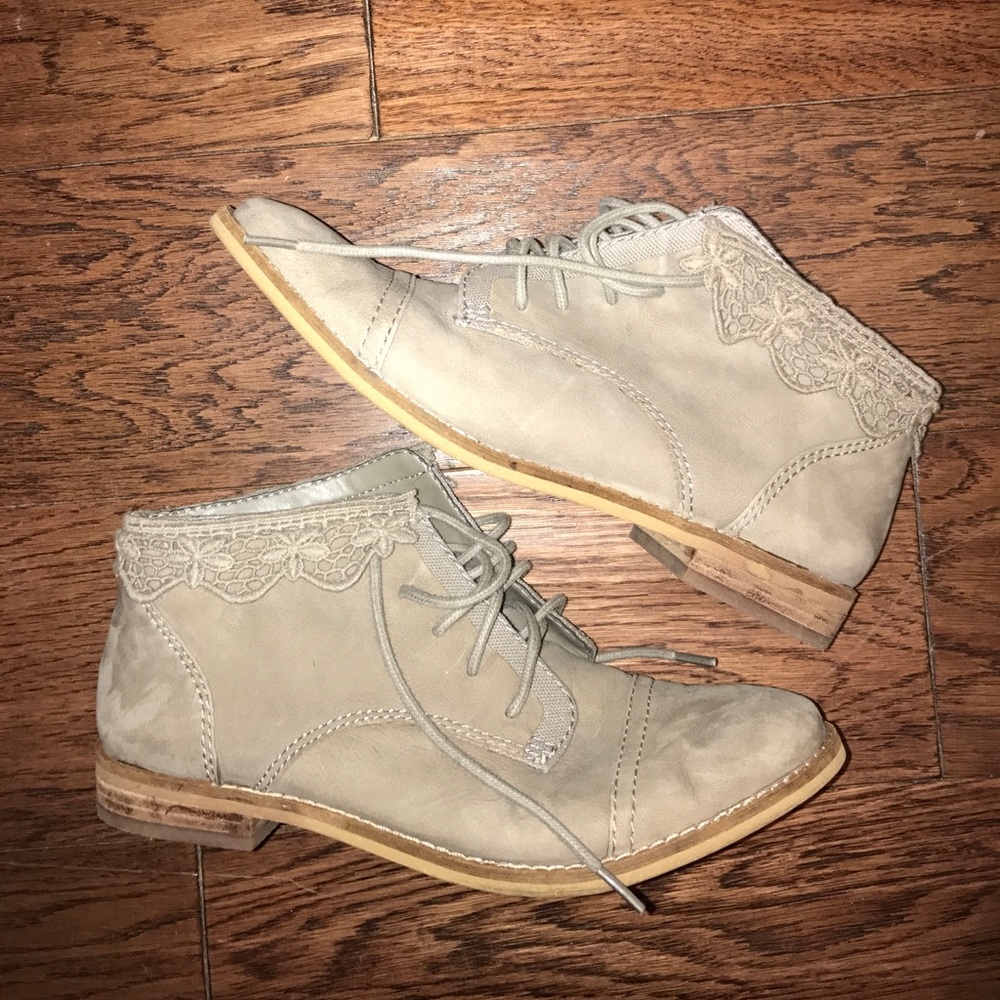 Gray Leather Booties