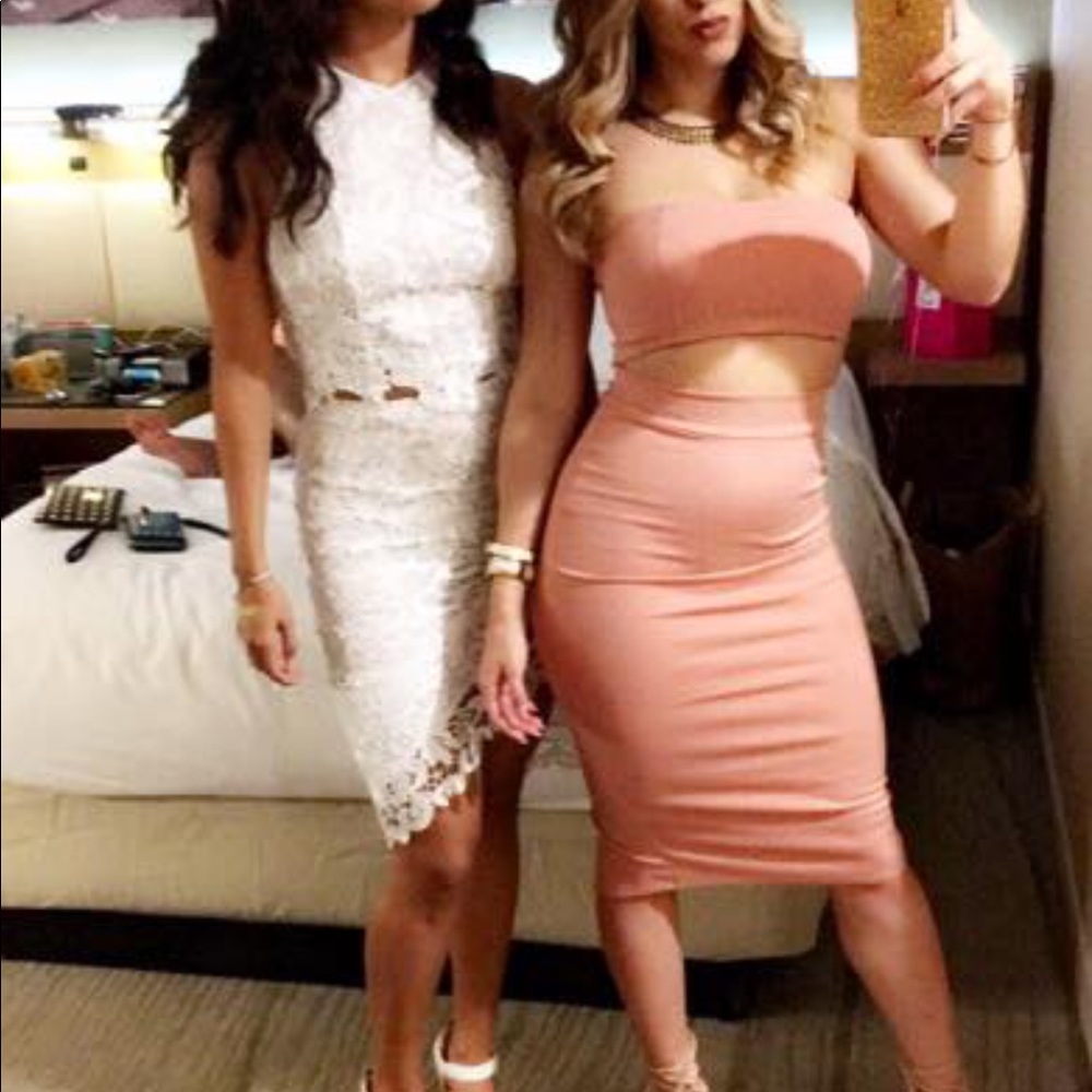 Blush Bodycon Pink Two Piece Crop Top & Skirt