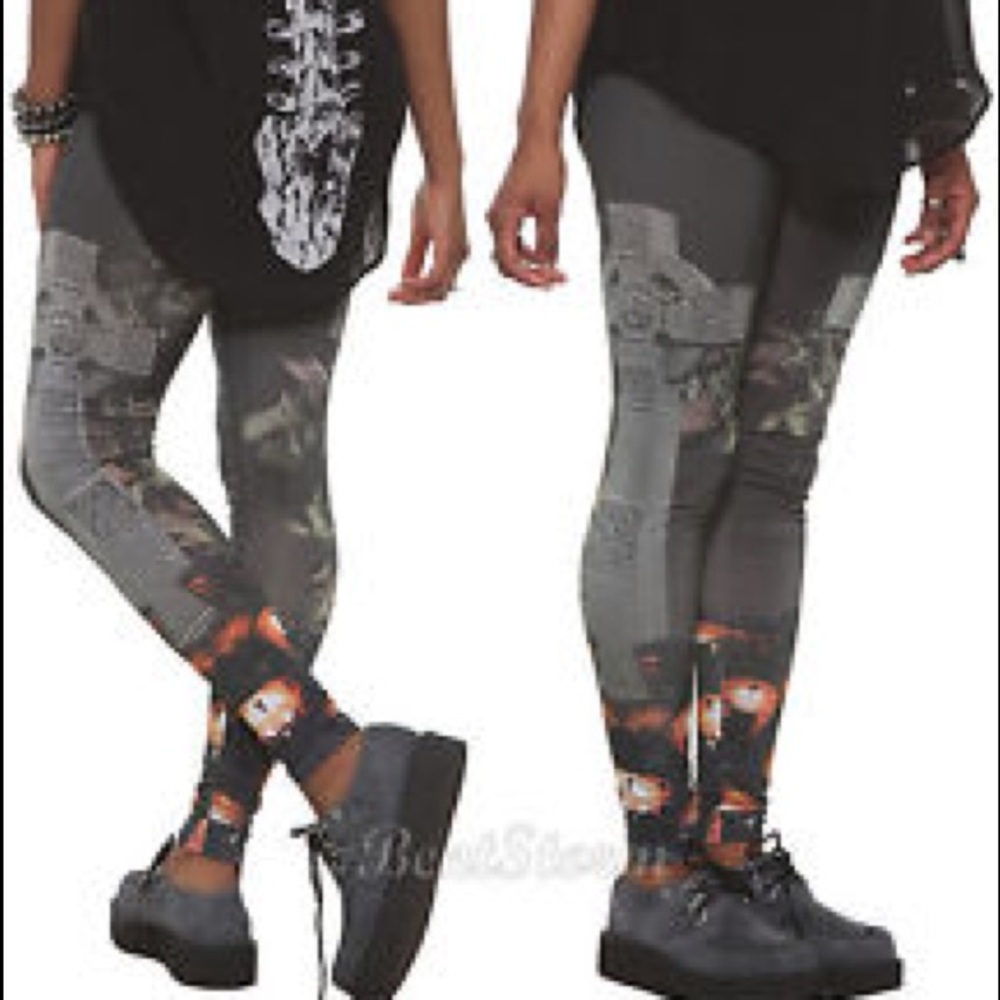 Cross Candle Legging Yoga Pants Punk Rock Goth