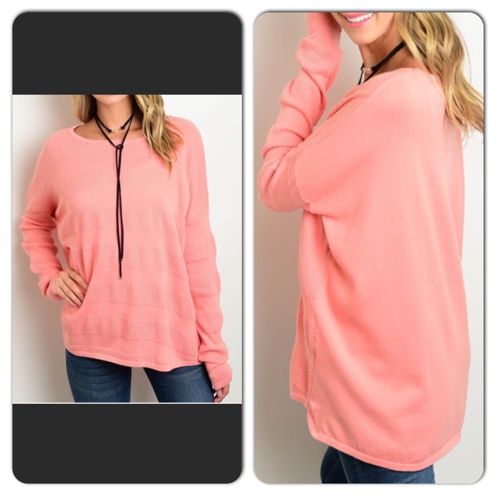 ‼️3 for $25‼️Light Coral Long Sleeve Sweater