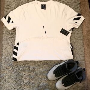 NEW Men's Elongated Curved Bottom Hem Shirt