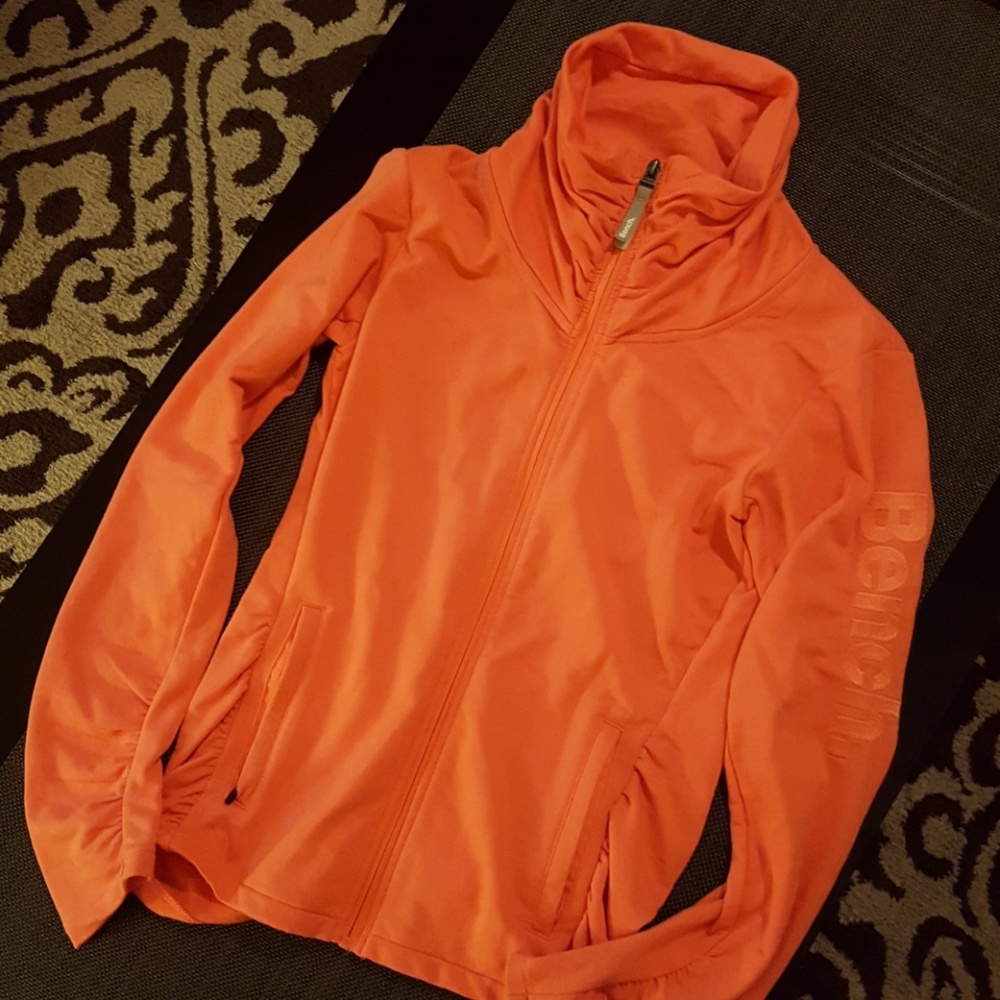 Bench- Orange zip-up lightweight jacket/swearshirt