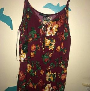 Burgundy floral romper