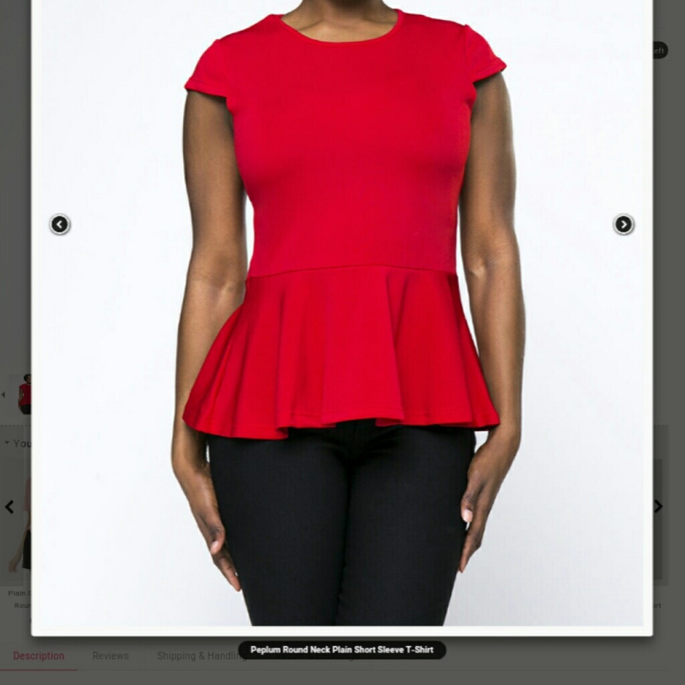 Red Peplum Top from FashionMia