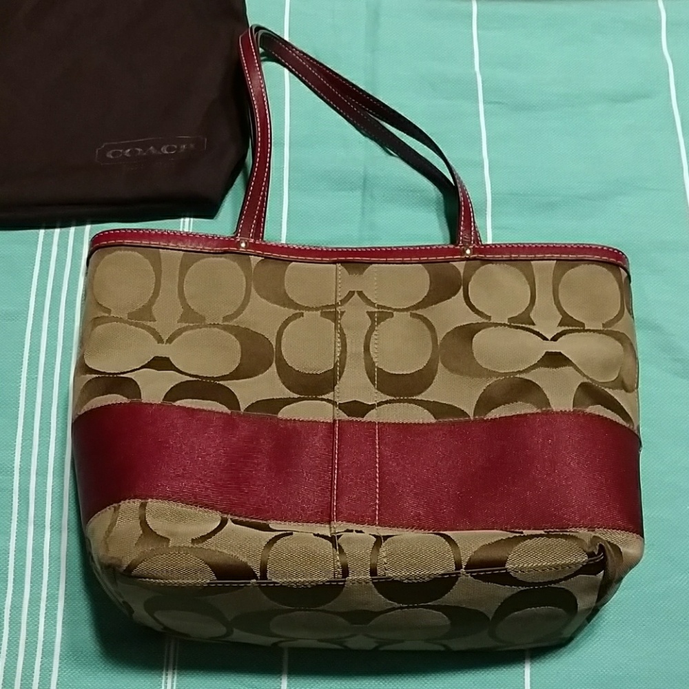 Coach Burgundy Tote
