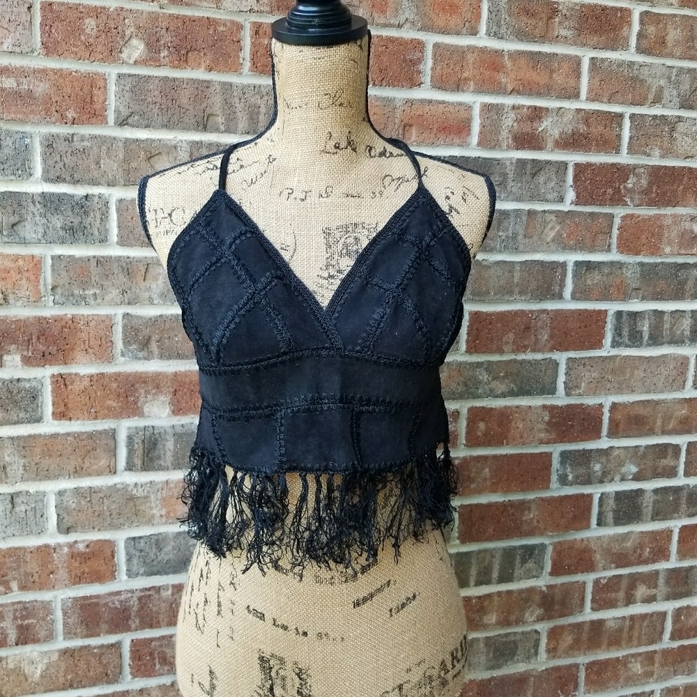 Fringed Backless Crop Top