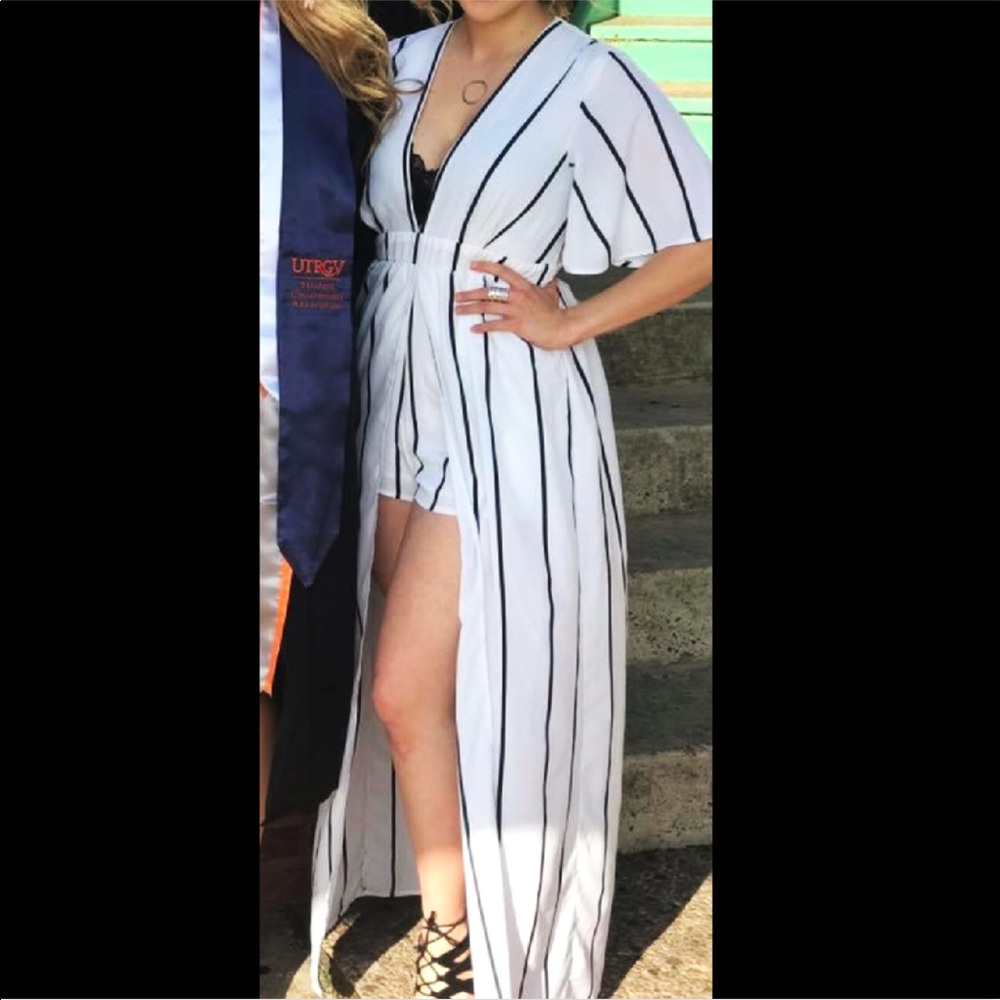 Black & White Pin Striped Romper/Dress