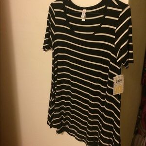 NWT XXS Lularoe Perfect T Black and White Striped