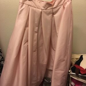 WHBM light pink pleated midi skirt