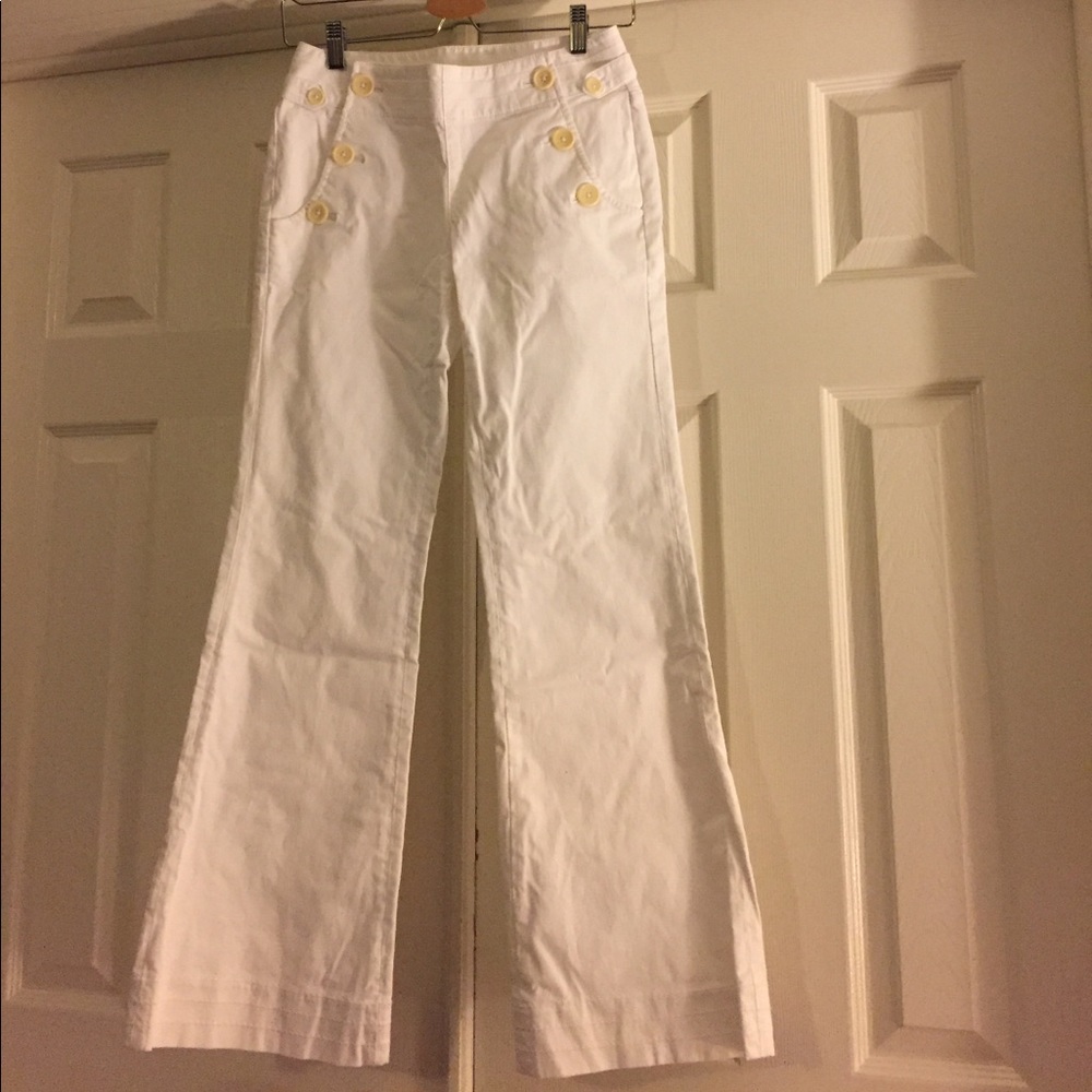 Banana Republic white sailor pants in size 0P.