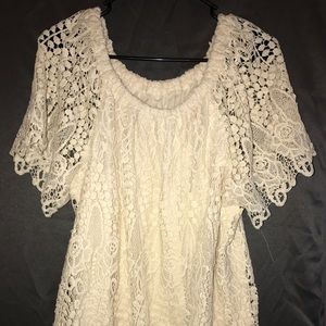 Cream Crochet Blouse