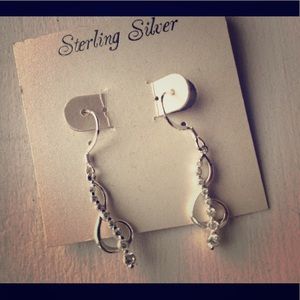 Sterling Silver Sparkly Dangle Treble Clef Earring