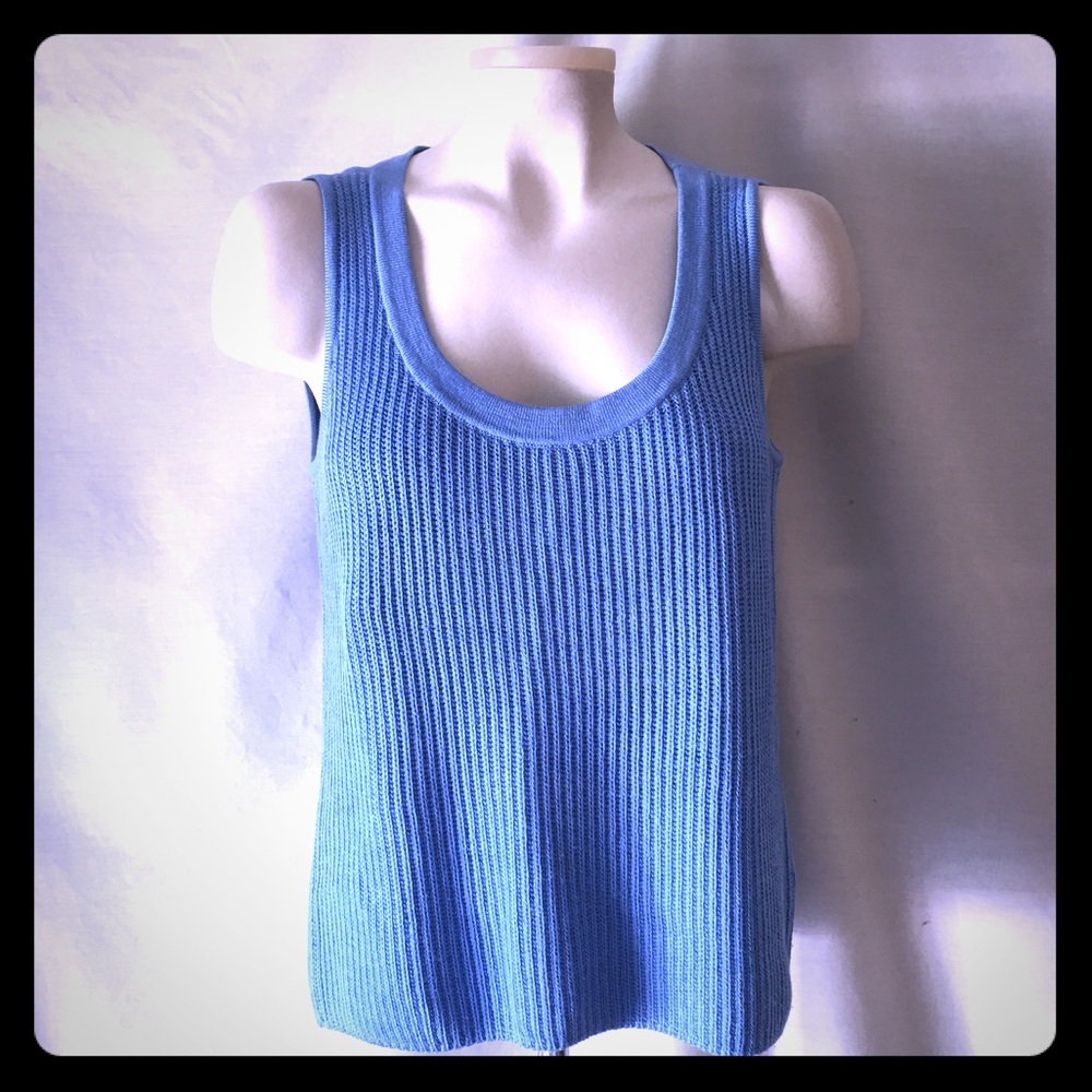 St John Wool & Rayon Knit Tank Top. Size S. Blue.