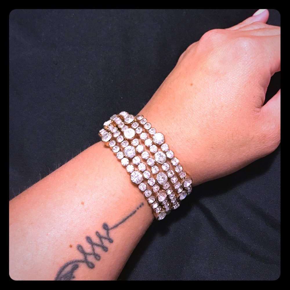Gold Stone Spiral Bracelet