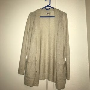 Knitted Cream buttoned cardigan (Size L)