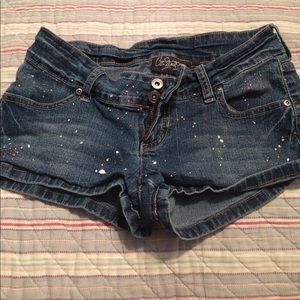 Splatter painted Denim shorts