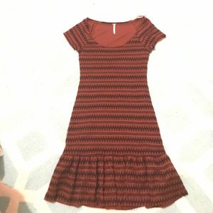 Free people burnt red and black dress