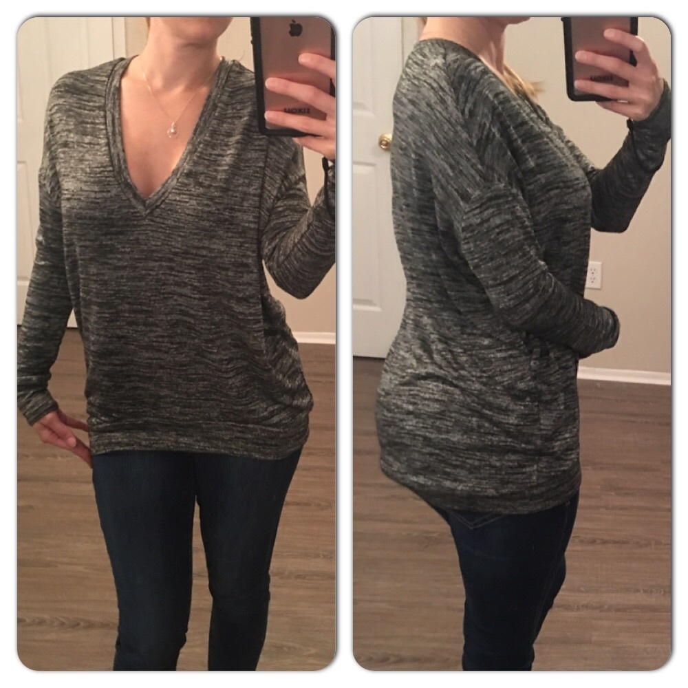Heather Gray V-Neck Sweater