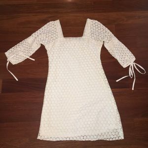 White Dress with Ties on Sleeves