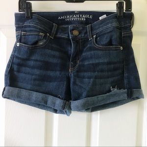 american eagle denim mid rise shorts