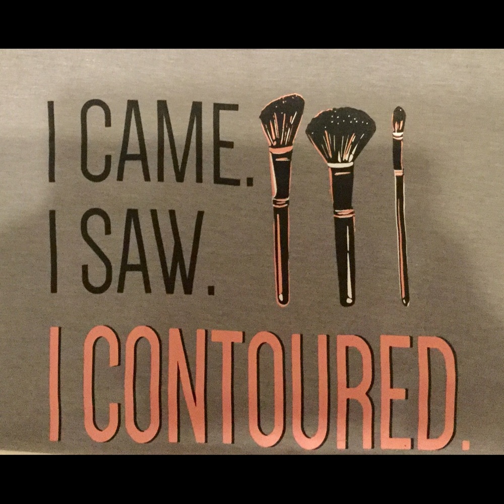 I Came I Saw I Contoured 🆕 1X plus size Top gray - Picture 2 of 7