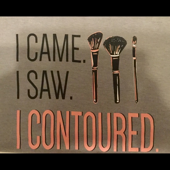 I Came I Saw I Contoured 🆕 1X plus size Top gray - Picture 2 of 7