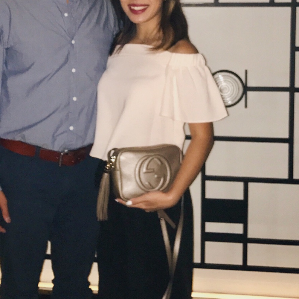 TOPSHOP Cream Livi Off-the-Shoulder Blouse Bardot