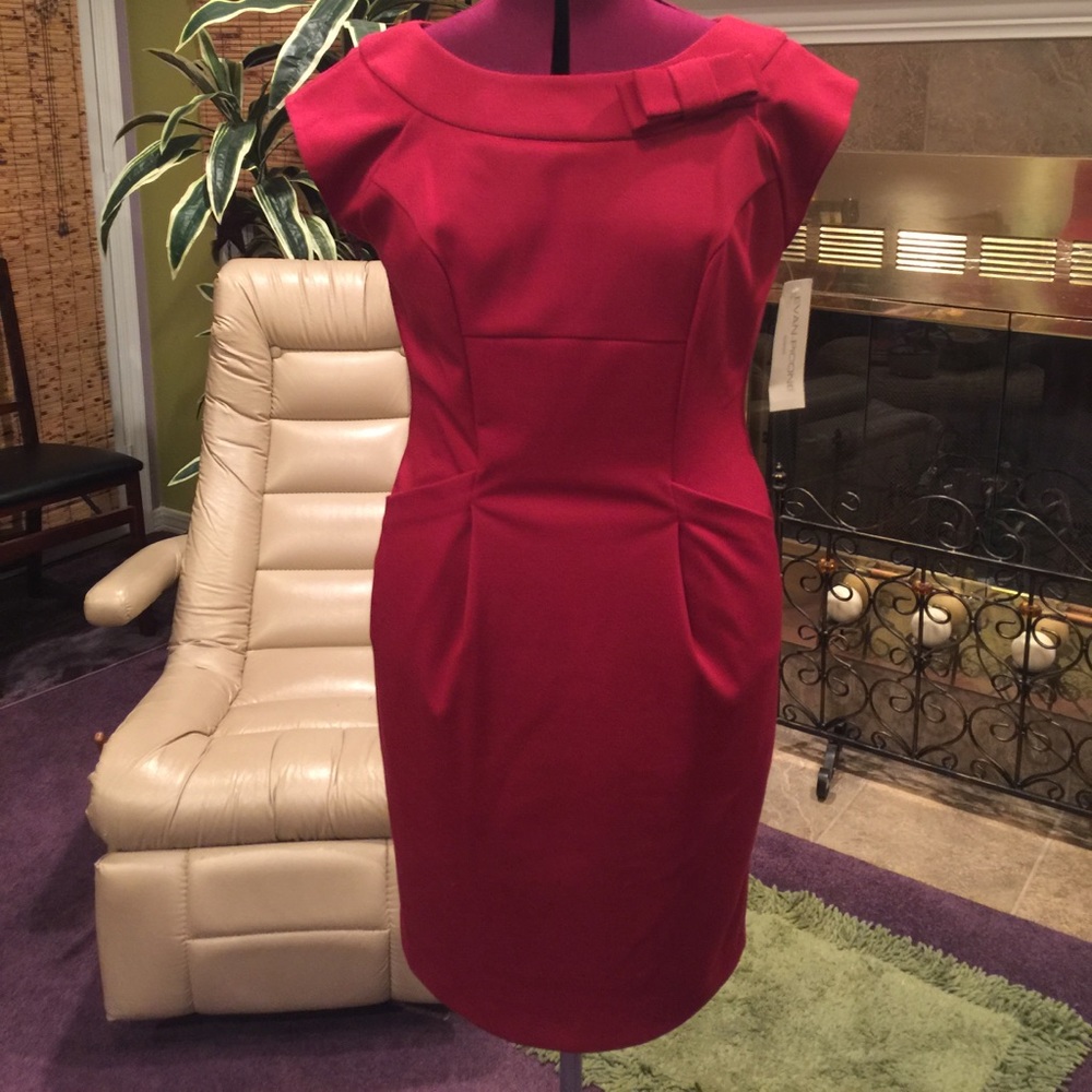 NWT Evan Picone deep red dress