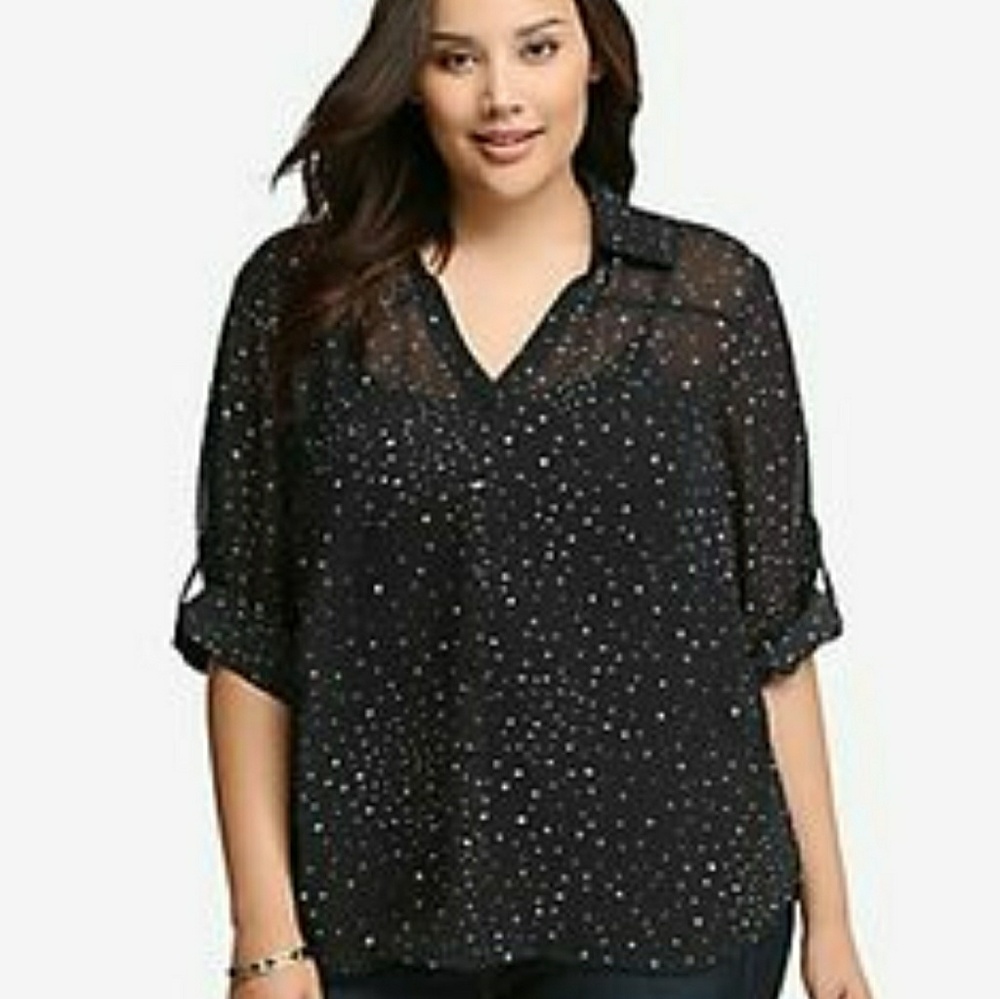 Torrid Star Print Blouse/Top 3x