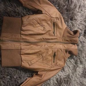 Leather brown jacket