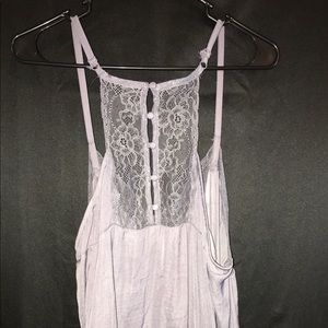 Silver top with back Lace inset