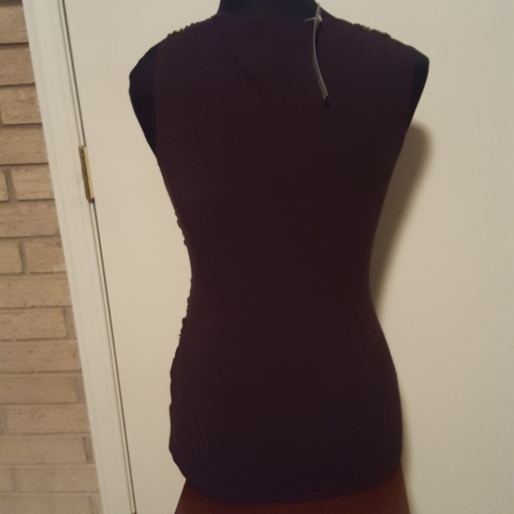 Nwt Cache beaded draped gathered top sz small - Picture 3 of 4